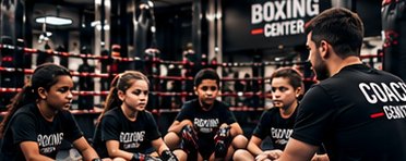 Groupe d'enfants assis en cercle avec le coach