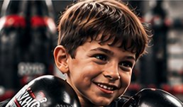 Garçon débutant en tenue Boxing Center