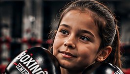 Jeune fille en garde de boxe